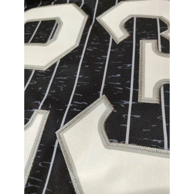 Customized Name & Number Men's Embroidery Baseball Jersey Chicago White Black And White Stripes Personalized Short Sleeve Shirts