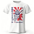 Men's Clothing Japanese Foodie Print Cotton T-Shirt Summer Comfortable Casual Fashion Vintage Tops Crew Neck Short Sleeve Tees