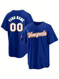 Personalized Name&Number Venezuela Baseball Jersey-Men's Loose Fit Short Sleeve Sports Shirt for Team Training Embroidery Design
